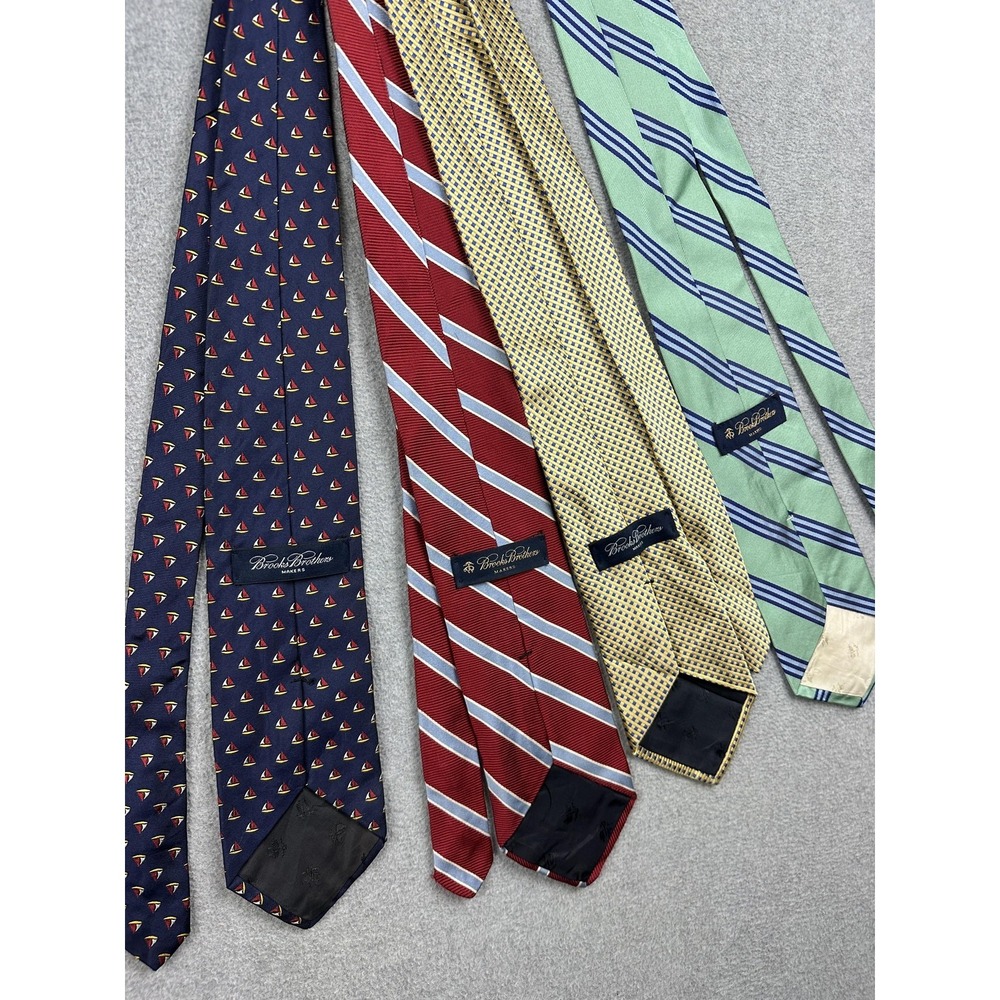 Brooks Brothers Tie Lot Mens One Size Multicolor Silk Striped Woven Made USA